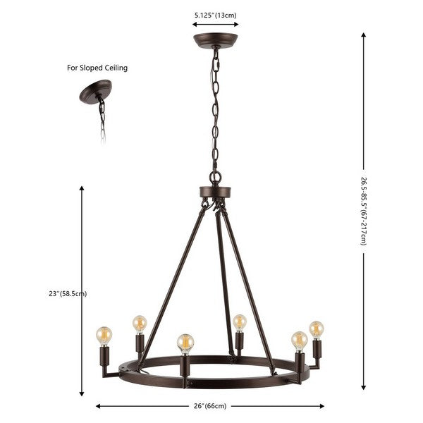 NEVADA 6LT 26 INCH CHANDELIER