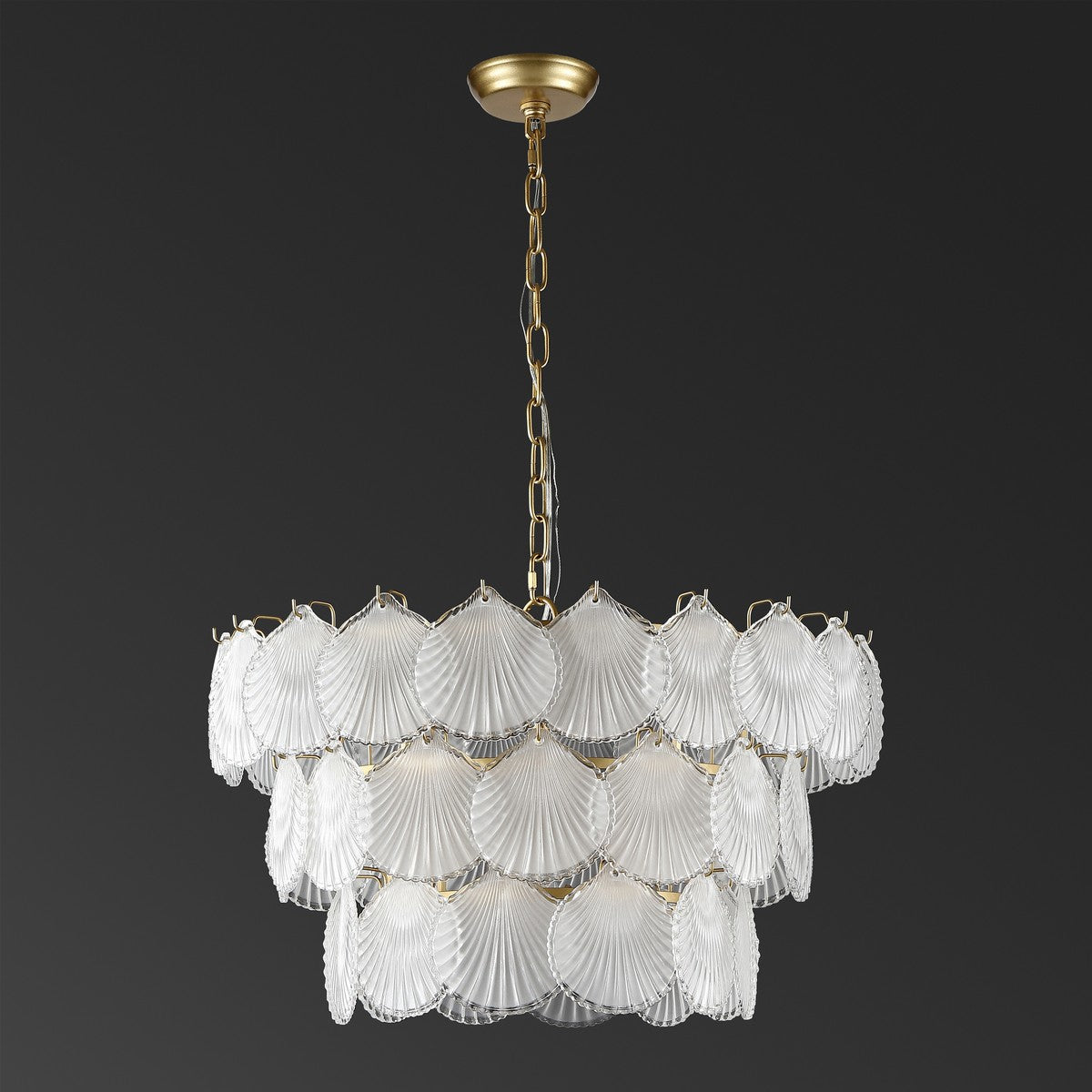 GUTIERREZ 3 TIER GLASS CHANDELIER