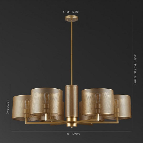 ZACHEEUS METALL 6 LICHT CHANDELIER