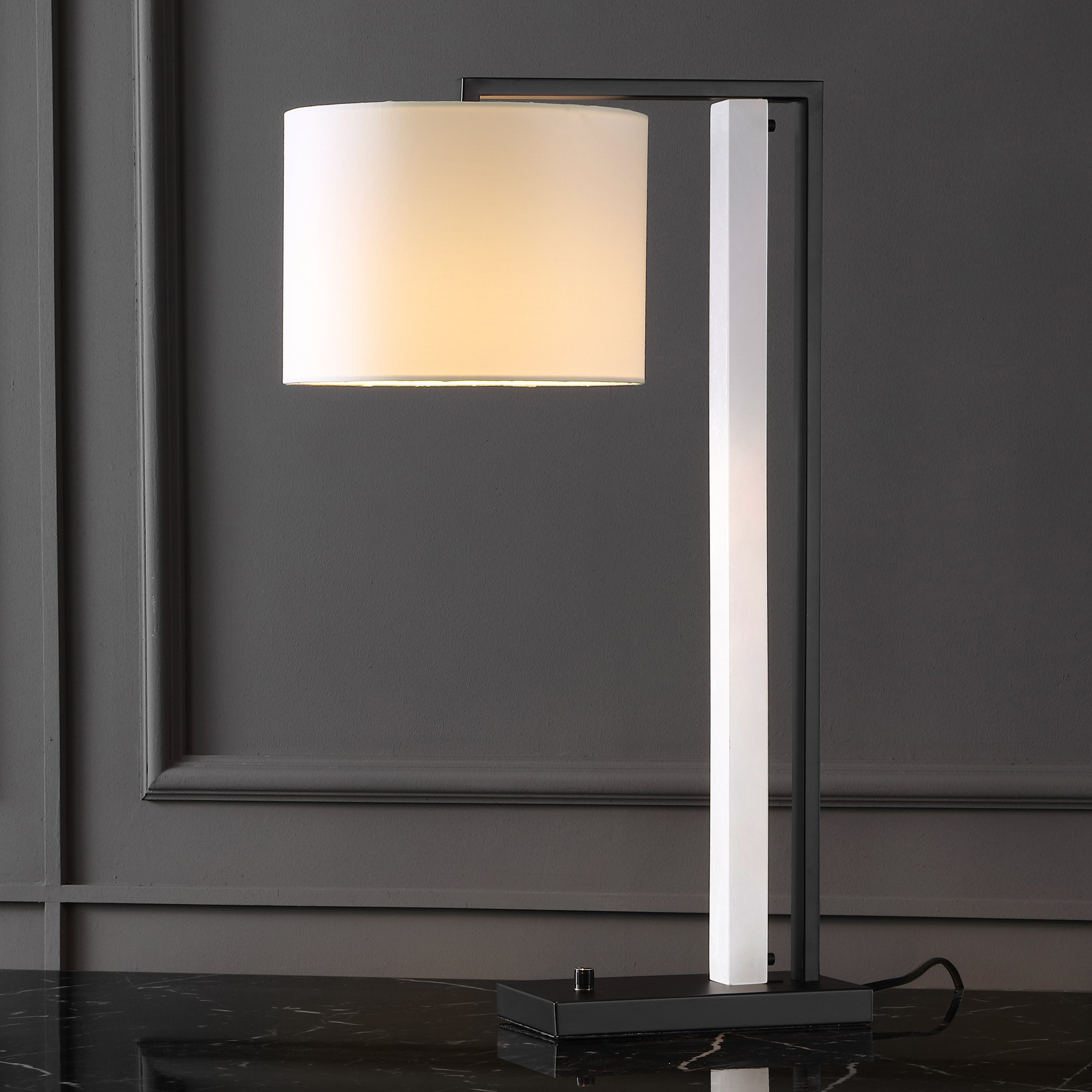 KATRYNA ALABASTER AND METAL TABLE LAMP