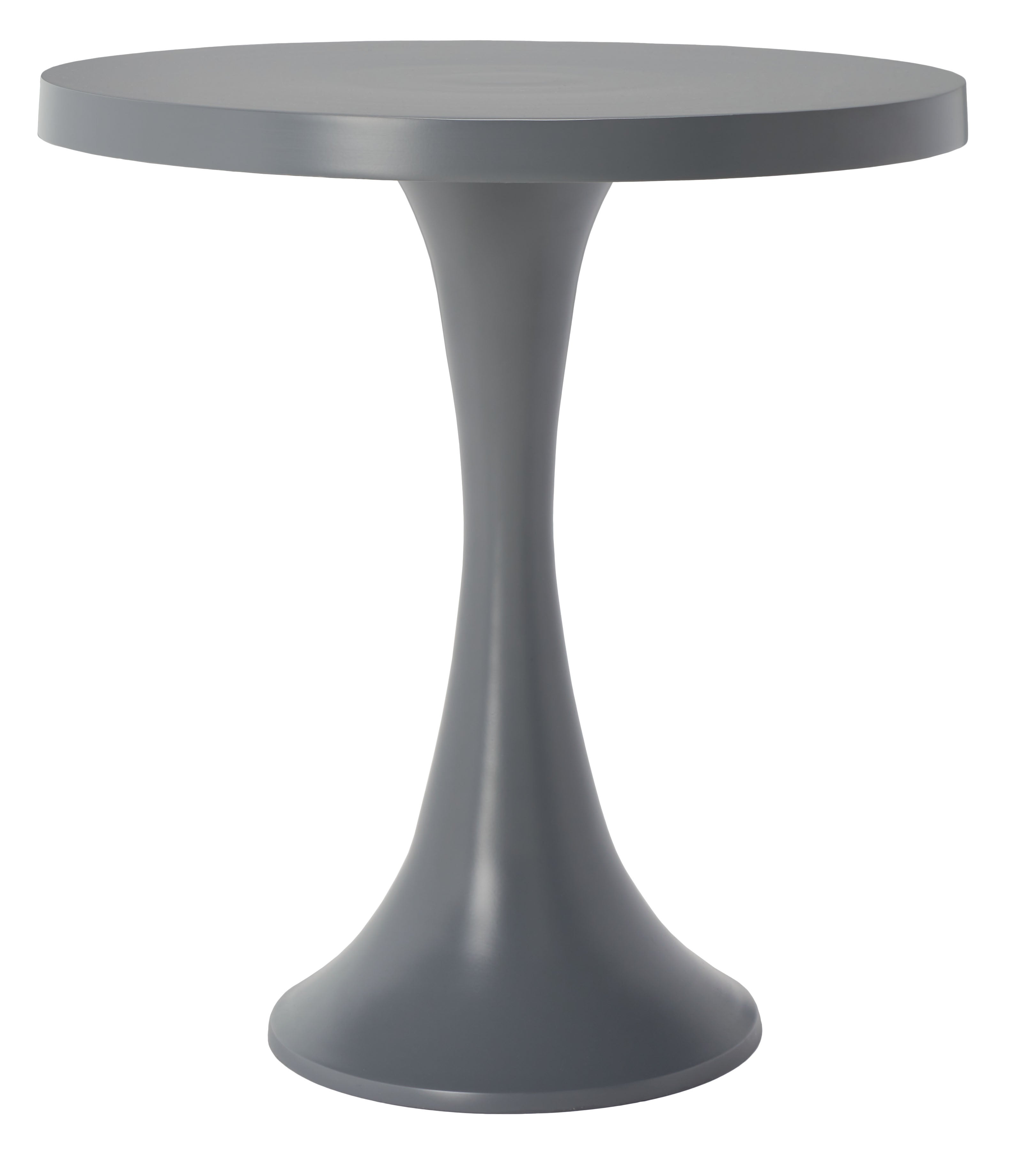 GALIUM ALUMINUM ROUND TOP SIDE TABLE