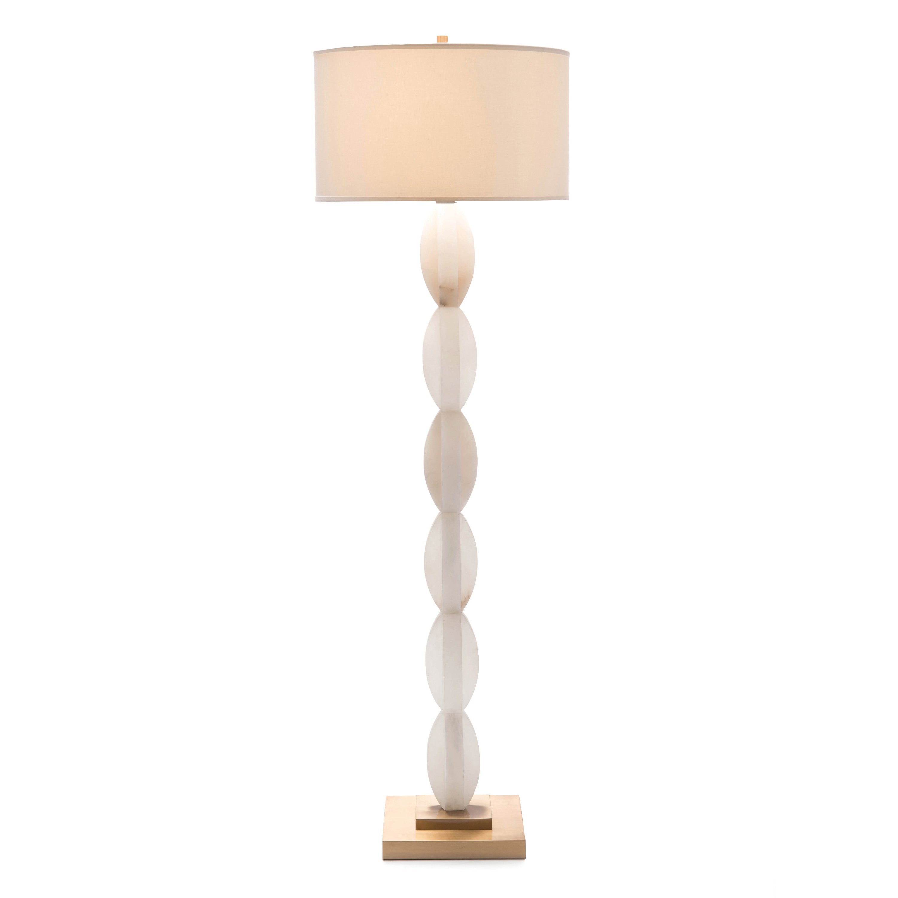 Crisscross Stacked Alabaster Floor Lamp