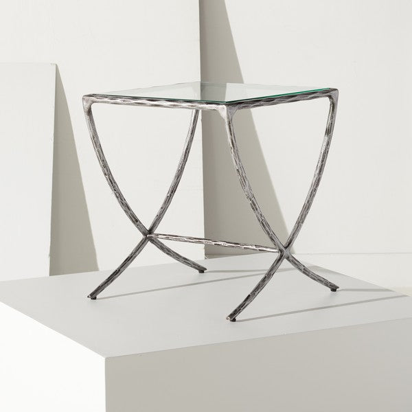 DEBBIE SQUARE METAL ACCENT TABLE