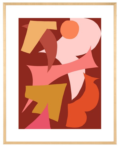 TANGO LESSONS, 24 x 30 INCH, SALMON/DEEP RED, FRAMED WALL ART