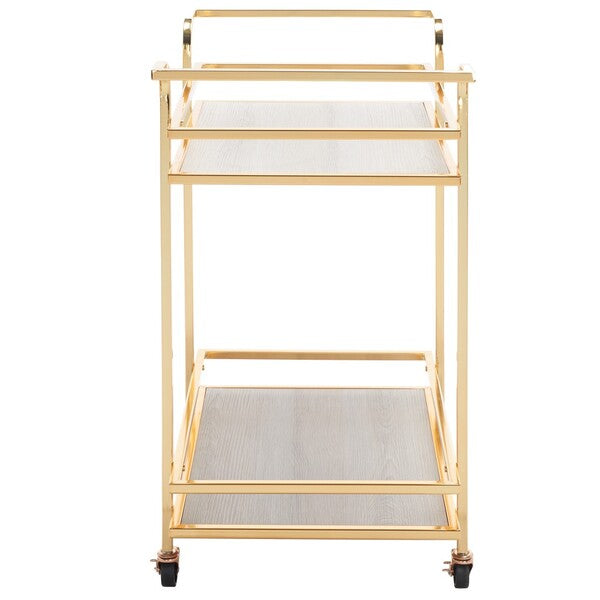 LAMERIS 2 TIER BAR CART WITH HANDLES