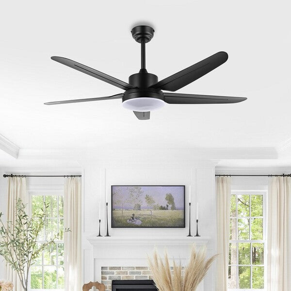 MELESA, LED LIGHT, 52 INCH, BLACK, IRON CEILING FAN