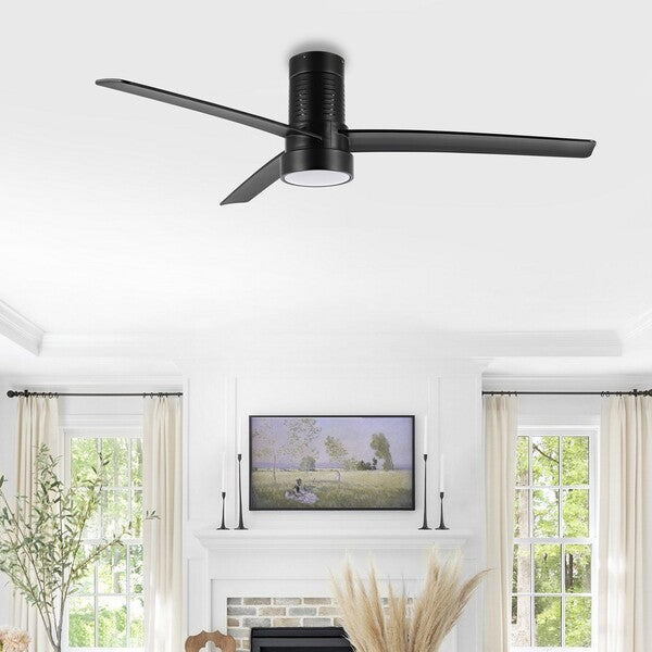 DYLAS, LED LIGHT, 52 INCH, BLACK, IRON CEILING FAN – BLACK IRON BLADES