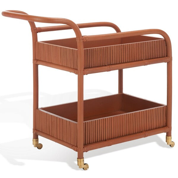 BARNETTE RATTAN POLE BARCART