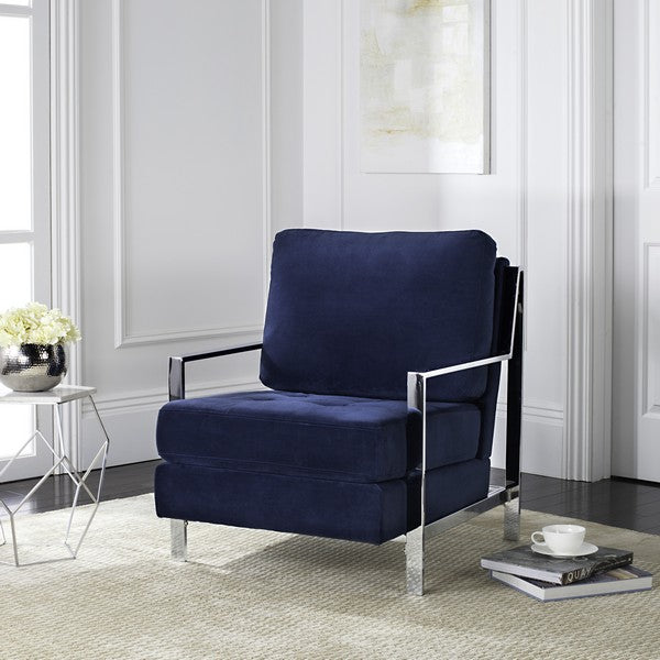 WALDEN MODERN TUFTED CHROME ACCENT CHAIR