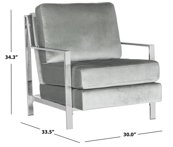 WALDEN MODERN TUFTED CHROME ACCENT CHAIR