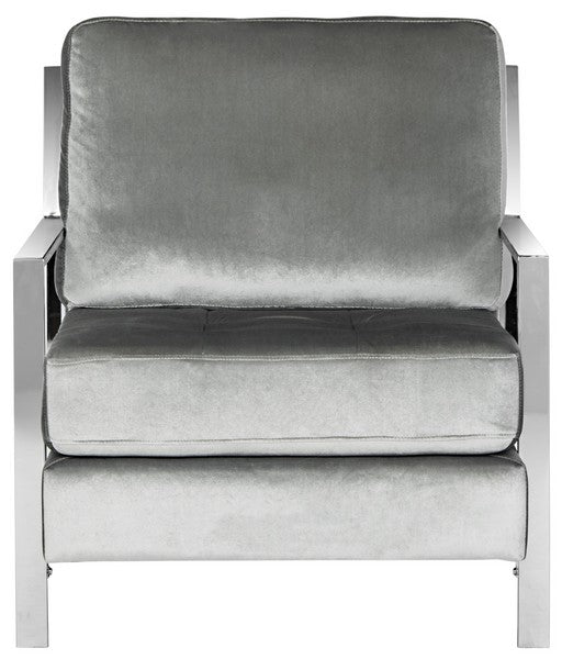 WALDEN MODERN TUFTED CHROME ACCENT CHAIR