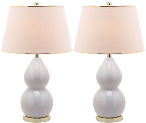 JILL 26.5 INCH H DOUBLE  GOURD CERAMIC LAMP (SET OF 2)