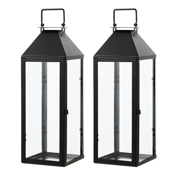 RUANE EISEN/GLAS OUTDOOR LANTERN, SET VON 2